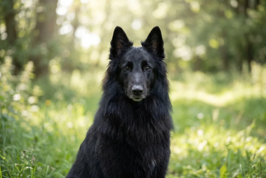 Pastor belga groenendael, variedad de pelo largo y negro